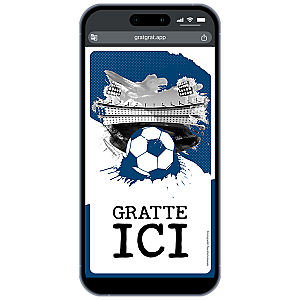Invitation Anniversaire Football Virtuelle – Carte à Gratter Numérique Stade