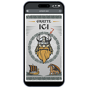 Invitation Anniversaire Viking Virtuelle – Carte à Gratter Numérique Drakkar