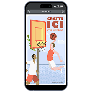 Invitation Anniversaire Basketball Virtuelle – Carte à Gratter Numérique Dunk