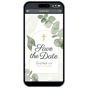 Save The Date Religieux Virtuel à Gratter – Baptême, Communion & Cérémonie Catholique