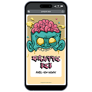 Invitation Anniversaire Zombie Virtuelle – Carte à Gratter Numérique Style Graffiti