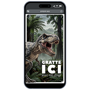 Invitation Anniversaire Dinosaure Virtuelle – Carte à Gratter Numérique Tyrannosaure