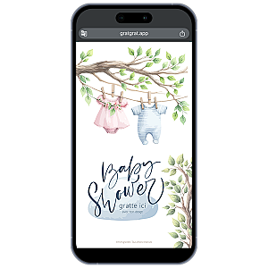 Faire-part Numérique Baby Shower et Gender Reveal à Gratter – Habits de Bébé