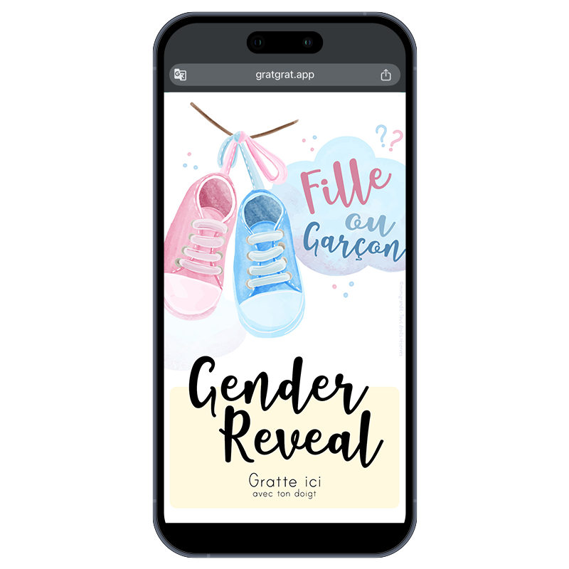 Save The Date Baby Shower & Gender Reveal à Gratter Numérique – Invitation Virtuelle Interactive Fille ou Garçon