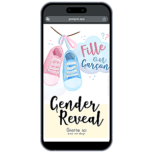 Save The Date Baby Shower & Gender Reveal à Gratter Numérique – Invitation Virtuelle Interactive Fille ou Garçon