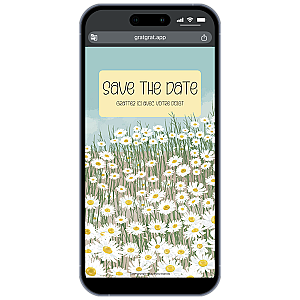 Save the Date Mariage Numérique à Gratter | Design Champ de Marguerites Blanches Poétique