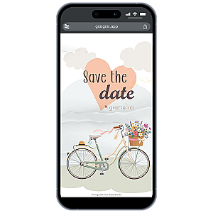Save the Date Mariage Numérique à Gratter – Thème Vélo Champêtre & Fleurs