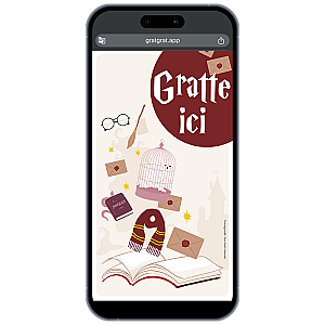 Invitation anniversaire sorcier à gratter en ligne – Carte magique interactive