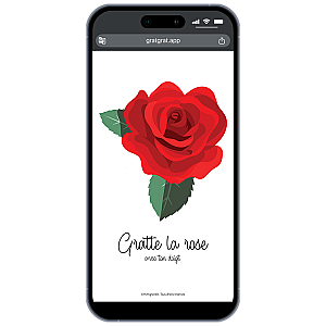 Carte à Gratter Numérique Personnalisable Rose Rouge
