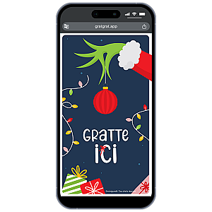 Carte à Gratter Numérique – Noël Givré & Humour Vert