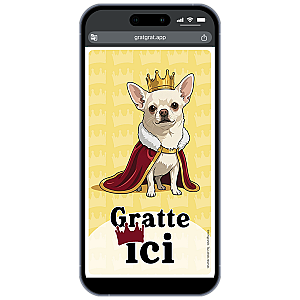 Carte à Gratter Numérique – Chihuahua Royal & Humour Canin