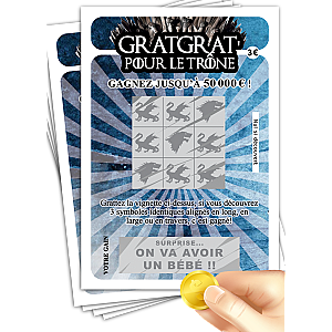 Carte à Gratter Papier Annonce Grossesse "Pour le Trône" - Médiéval Fantastique