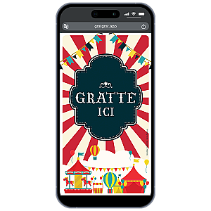 Invitation Numérique à Gratter – Thème Cirque (Anniversaire ou Baptême)