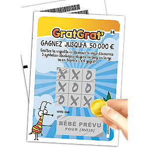 Annonce Grossesse "Mois de naissance" – Carte à Gratter Papier