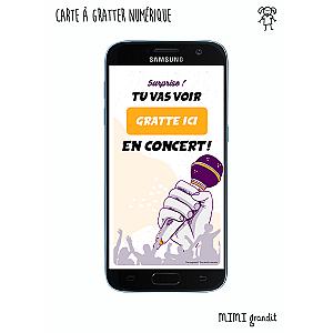Invitation concert carte à gratter digitale