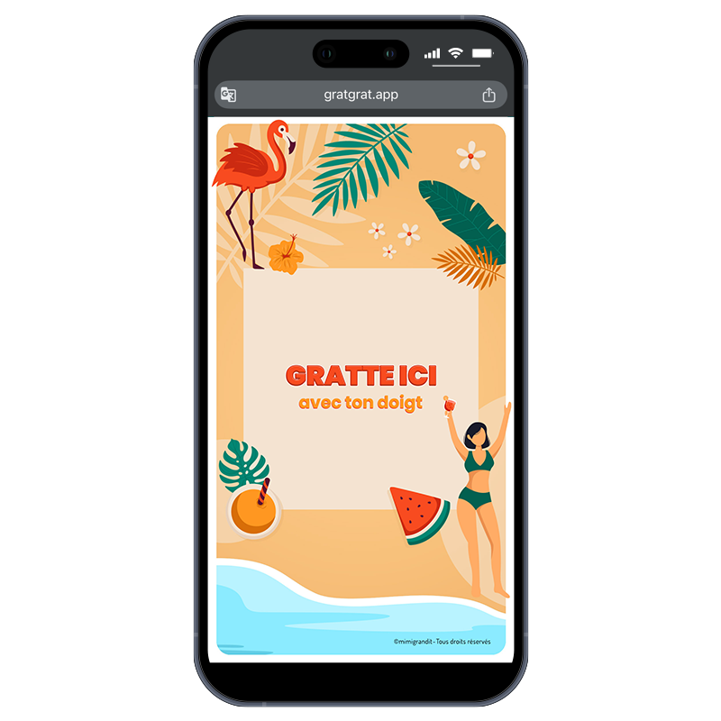 Carte à gratter numérique – Summer Party et Plage