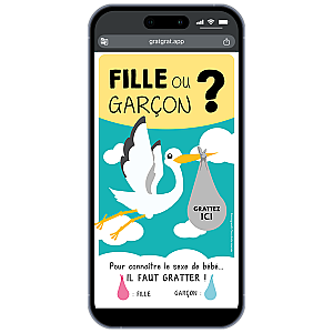 Annonce Sexe Bébé Carte à Gratter sur Téléphone - Cigogne