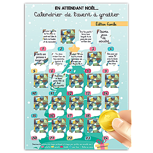 Calendrier de l'Avent Famille à Gratter, Moments à Partager, Gages et Défis