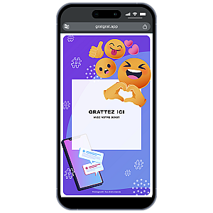 Carte à gratter numérique – Thème Emojis