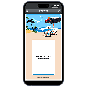 Carte à gratter numérique – Plage, Soleil & Transat