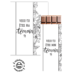 Étiquette Chocolat Demande Témoin de Mariage – à Imprimer
