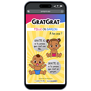 Jeu à Gratter Virtuel Annonce Sexe Bébé - Ticket "Gagné ou Perdu" - Peau Foncée