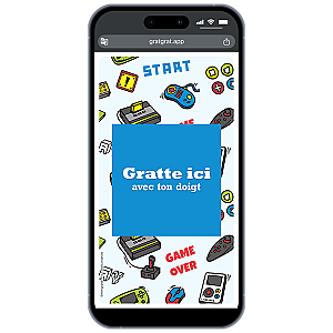 Carte à gratter numérique – Invitation Gamer "Level Up"