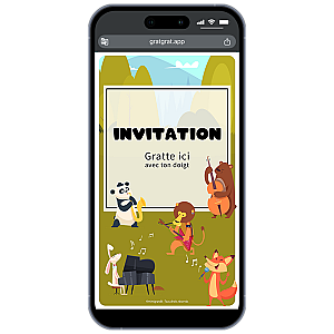 Carte à gratter numérique – Animaux Musiciens et Orchestre Joyeux