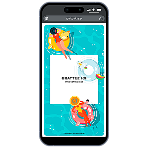 Carte à gratter numérique – Invitation Pool Party & Piscine