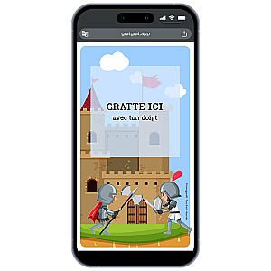 Carte à gratter numérique – Invitation Chevalier et Château Fort