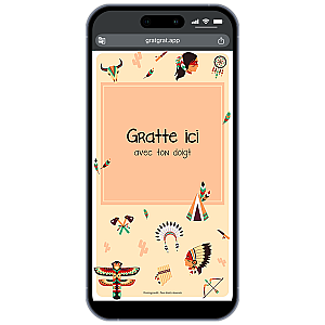 Carte à gratter numérique – Thème Indien et Tipi