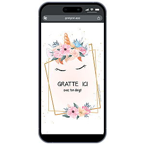 Carte à gratter numérique – Licorne