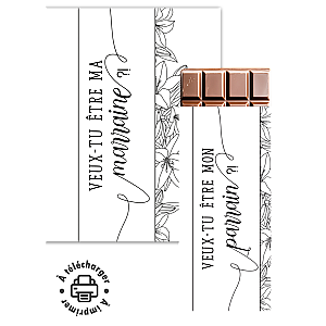 Étiquette Chocolat Demande Parrain et Marraine - à Imprimer