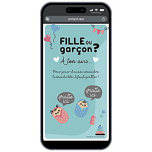 Carte à Gratter Virtuelle Fille ou Garçon - Bébé Emmailloté