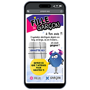 Annonce Fille ou Garçon Jeu Morpion - Carte à Gratter Téléphone