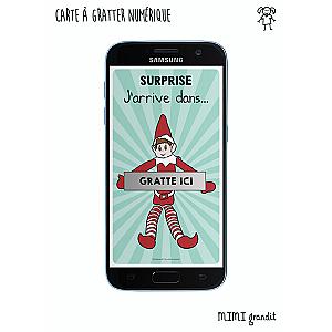 Carte à gratter virtuelle arrivée elfe de Noël dans X jours
