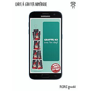 Carte à gratter virtuelle arrivée elfe de Noël
