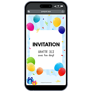 Carte à gratter numérique – Ballons et Cadeaux Festifs