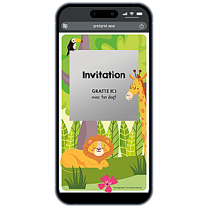 Carte à gratter numérique – Savane et Lion