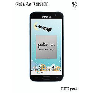 Carte à gratter sur téléphone personnalisable Noël