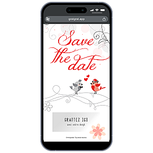 Save The Date Mariage Digital Oiseaux Amoureux Et Arabesques