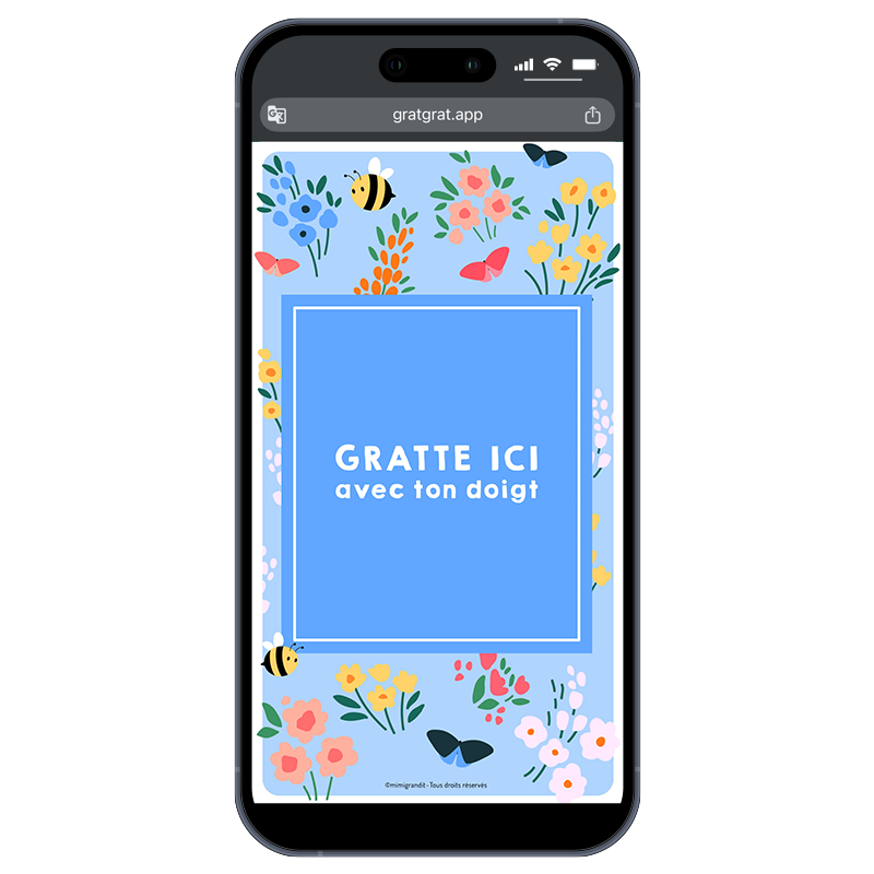 Carte à gratter numérique – Fleurs, Abeilles & Printemps