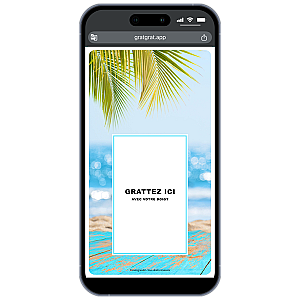 Carte à gratter numérique – Plage, Palmier, Mer