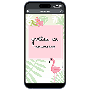 Carte à gratter numérique – Flamants Roses & Tropical Party