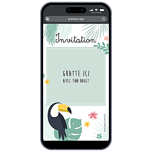 Carte à gratter numérique – Jungle Tropicale et Toucan
