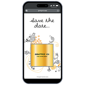 Save The Date Carte à Gratter Numérique Arabesques Et Or