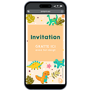 Carte à gratter numérique – Dinosaure Rigolo