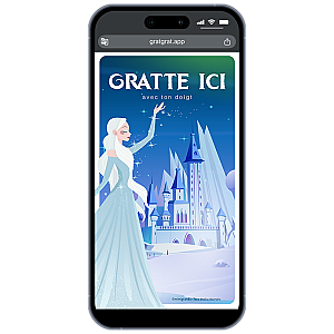 Carte à gratter numérique - Invitation Anniversaire La Reine des Neiges