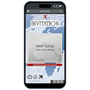Carte à gratter numérique – Thème Voyage et Évasion