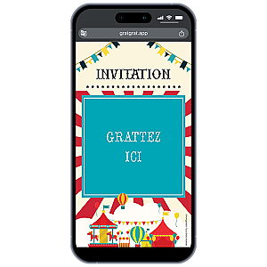 Carte à gratter numérique – Invitation Cirque et Chapiteau Magique